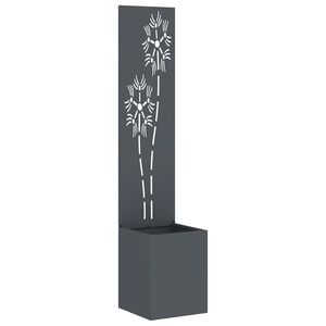 vidaXL Garden Privacy Screen Floral Anthracite 32 x 32 x 150 cm