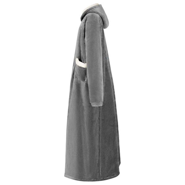 vidaXL Blanket Hoodie Dark Grey L Fleece and Flannel