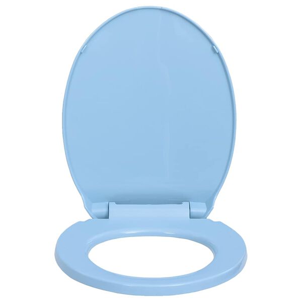 vidaXL Soft-Close Toilet Seat Quick Release Blue Oval