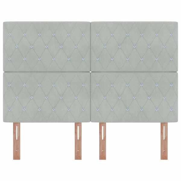 vidaXL Headboard with Headboard Light Grey 144 cm Faux Leather