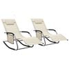vidaXL Sun Lounger | Set of 2 | Cream and Grey | Textilene, Powder-Coated Steel