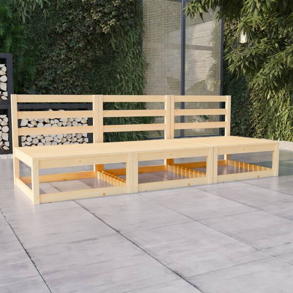 vidaXL Garden 3-Seater Sofa Solid Pinewood