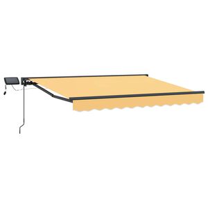 vidaXL Manual Awning Frame with LEDs Sand 4.5 x 3.5 m