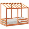 vidaXL Kids' Bed with Roof Wax Brown 80x160 cm Solid Wood Pine