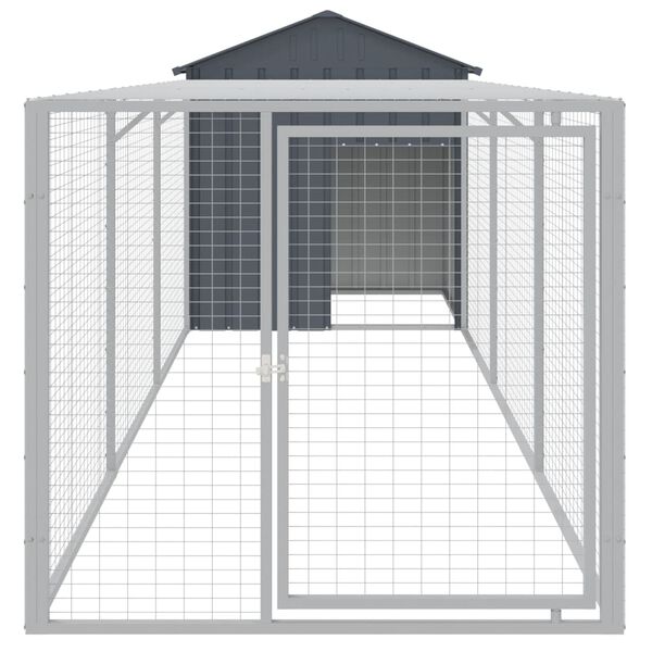 vidaXL Chicken Cage with Run Anthracite 117x405x123 cm Galvanised Steel