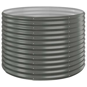 vidaXL Garden Raised Bed Galvanised Steel 100x100x68 cm Grey