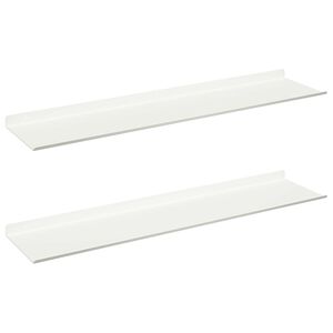 vidaXL Floating Shelf Wall-mounted 2 pcs White 80 x 18 x 2.5 cm Steel