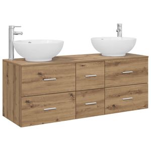 vidaXL Bathroom Furniture Set 3 pcs Artisan Oak 49.5 x 44.5 x 65 cm
