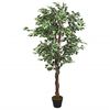 vidaXL Artificial Ficus Tree 378 Leaves 80 cm Green
