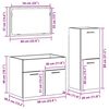 vidaXL Bathroom Furniture Set with Door 3 pcs Old Wood Engineered Wood