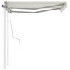 vidaXL Manual Retractable Awning with Posts 3x2.5 m Cream
