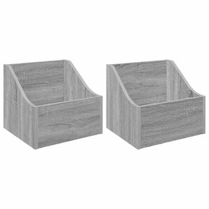 vidaXL LP Record Box 2 pcs Grey Sonoma 37 x 33 x 32 cm Engineered Wood
