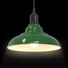 vidaXL Pendant Lamp Height Adjustable E27 Gloss Green Ø 31 cm Metal