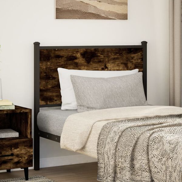vidaXL Replace Headboard Smoked Oak 80 cm Engineered Wood and Steel