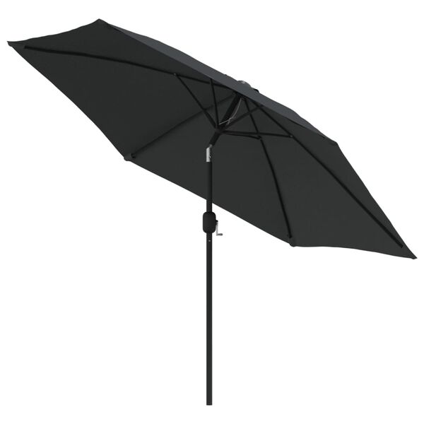 vidaXL Garden Parasol with LED Lights and Steel Pole 300cm Anthracite