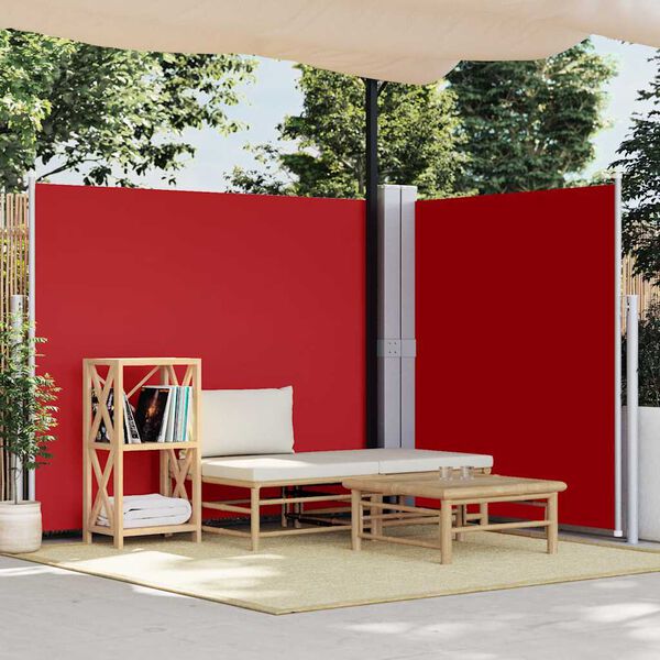 vidaXL Retractable Side Awning Red 160x600 cm