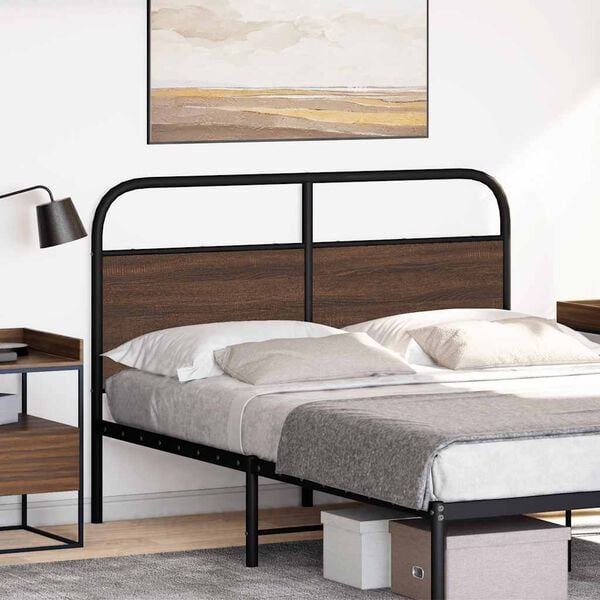 vidaXL Replace Headboard Brown Oak 120 cm Steel and Engineered Wood