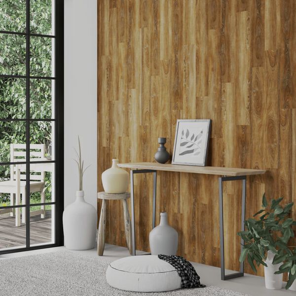 vidaXL Wall Panels Wood Look Brown PVC 4.12 m&sup2;