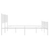 vidaXL Metal Bed Frame without Mattress with Footboard White 160x200cm