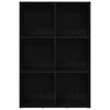 vidaXL Book Cabinet Black Oak 66x30x98 cm Engineered Wood