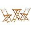 vidaXL 3 Piece Bistro Set Cream White Fabric and Solid Wood