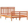 vidaXL Bed Frame with Headboard Wax Brown 150 x 200 cm