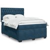 vidaXL Box Spring Bed with Mattress Blue 140x190 cm Velvet