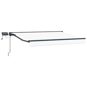 vidaXL Manual Awning Frame with LEDs White and Anthracite 2.5 x 2 m