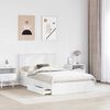 vidaXL Storage Bed with Headboard White 120 x 200 cm Engineered Wood
