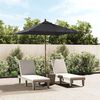 vidaXL Garden Parasol with Wooden Pole Black 198x198x231 cm