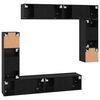 vidaXL TV Cabinet Set Wall-mounted 8 pcs Black Oak Engineered Wood