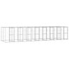 vidaXL Dog Kennel | Silver | Galvanised Steel | 19.36 m&sup2; | Durable