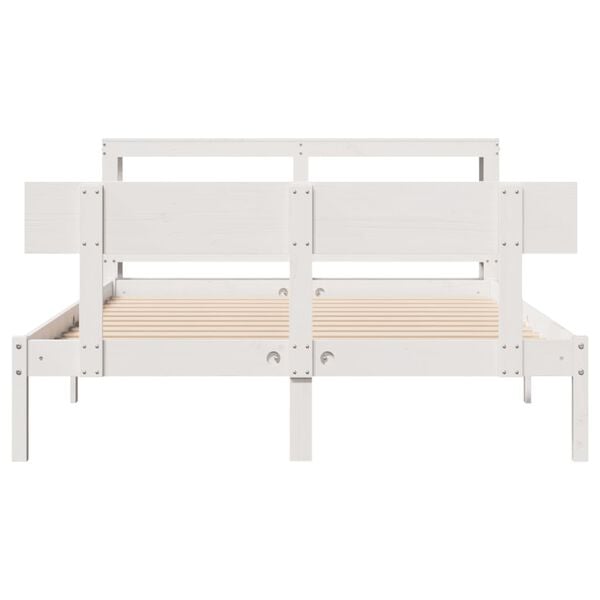vidaXL Bed Frame without Mattress White 120x200 cm Solid Wood Pine
