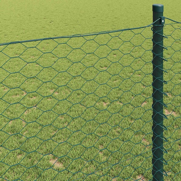 vidaXL Hexagon Fence Green 1.5 x 100 m Steel