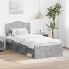 vidaXL Bed Frame Concerte Grey 100 x 200 cm Solid Pine Wood