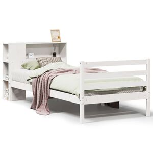 vidaXL Bookcase Bed without Mattress White 90x190 cm Single Solid Wood Pine