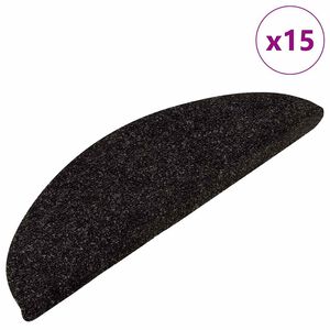 vidaXL Stair Mats Self-adhesive 15 pcs 56x17x3 cm Anthracite