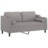 vidaXL 2-Seater Sofa with Pillows&Cushions Light Grey 140 cm Fabric