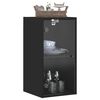 vidaXL Wall Cabinet with Glass Doors Black 35x37x68.5 cm