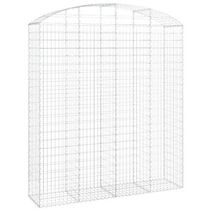 vidaXL Arched Gabion Basket 200x50x220/240 cm Galvanised Iron