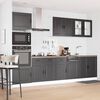 vidaXL 7 Piece Kitchen Cabinet Set Porto Black Engineered Wood