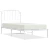 vidaXL Metal Bed Frame without Mattress with Headboard White 90x190cm