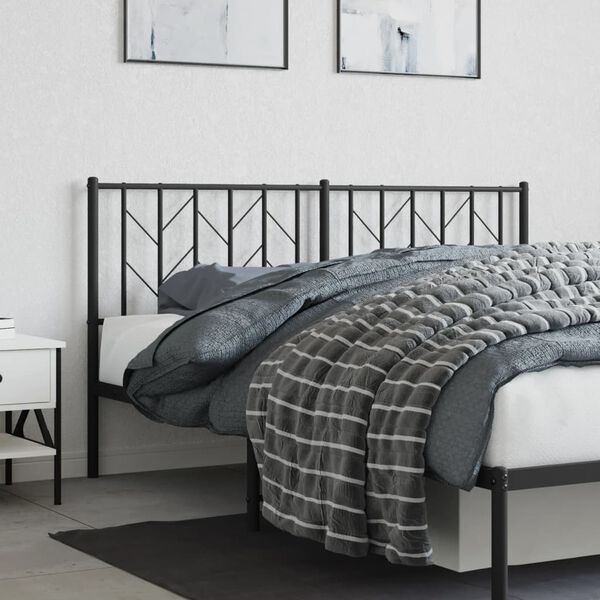 vidaXL Metal Headboard Black 160 cm