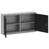 vidaXL Tool Cabinet with Shelf Black and Grey 100 x 20 x 55 cm