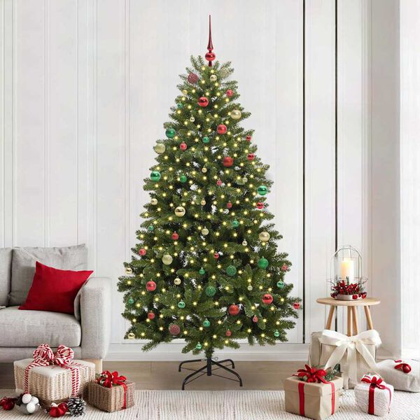 vidaXL Artificial Christmas Tree Green 210 cm PVC and Metal
