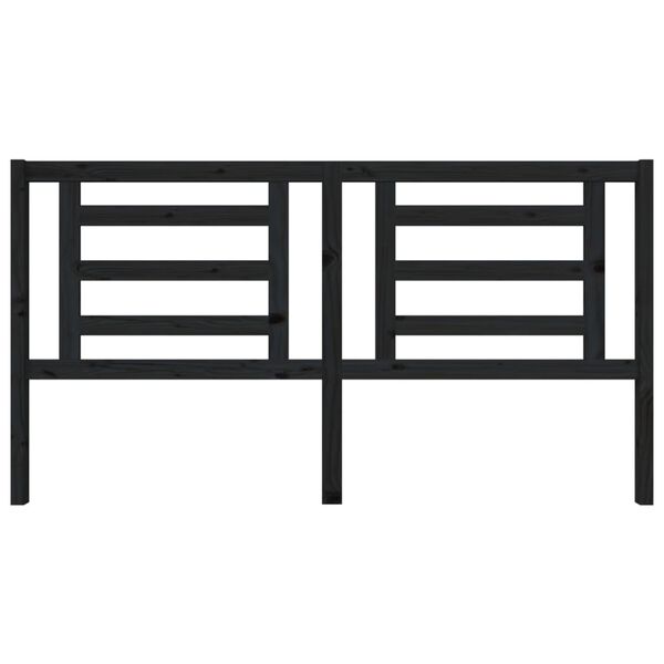vidaXL Bed Headboard Black 186x4x100 cm Solid Pine Wood