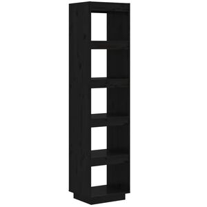 vidaXL Book Cabinet/Room Divider Black 40x35x167 cm Solid Wood Pine