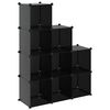 vidaXL Storage Cube Organiser with 9 Cubes Black PP
