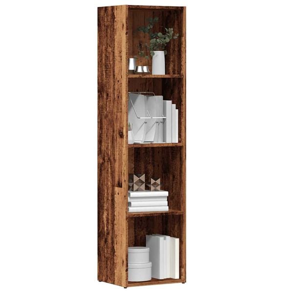 vidaXL Book Cabinet Old Wood 36x30x143 cm Engineered Wood