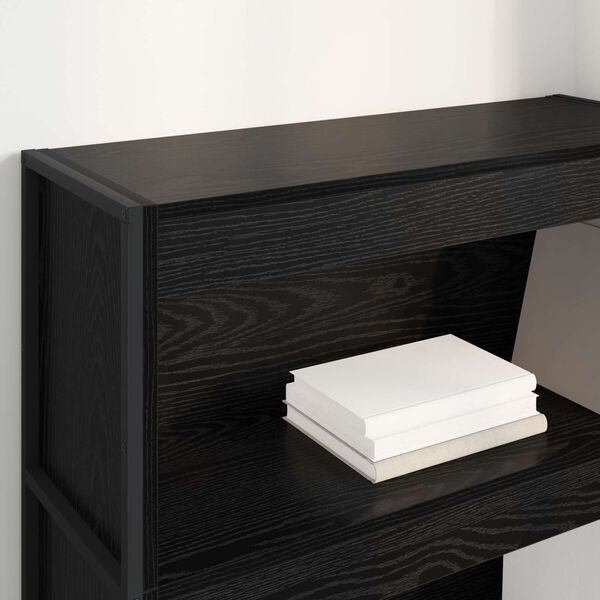 vidaXL Book Cabinet Black Oak 80 x 30 x 121 cm Engineered Wood